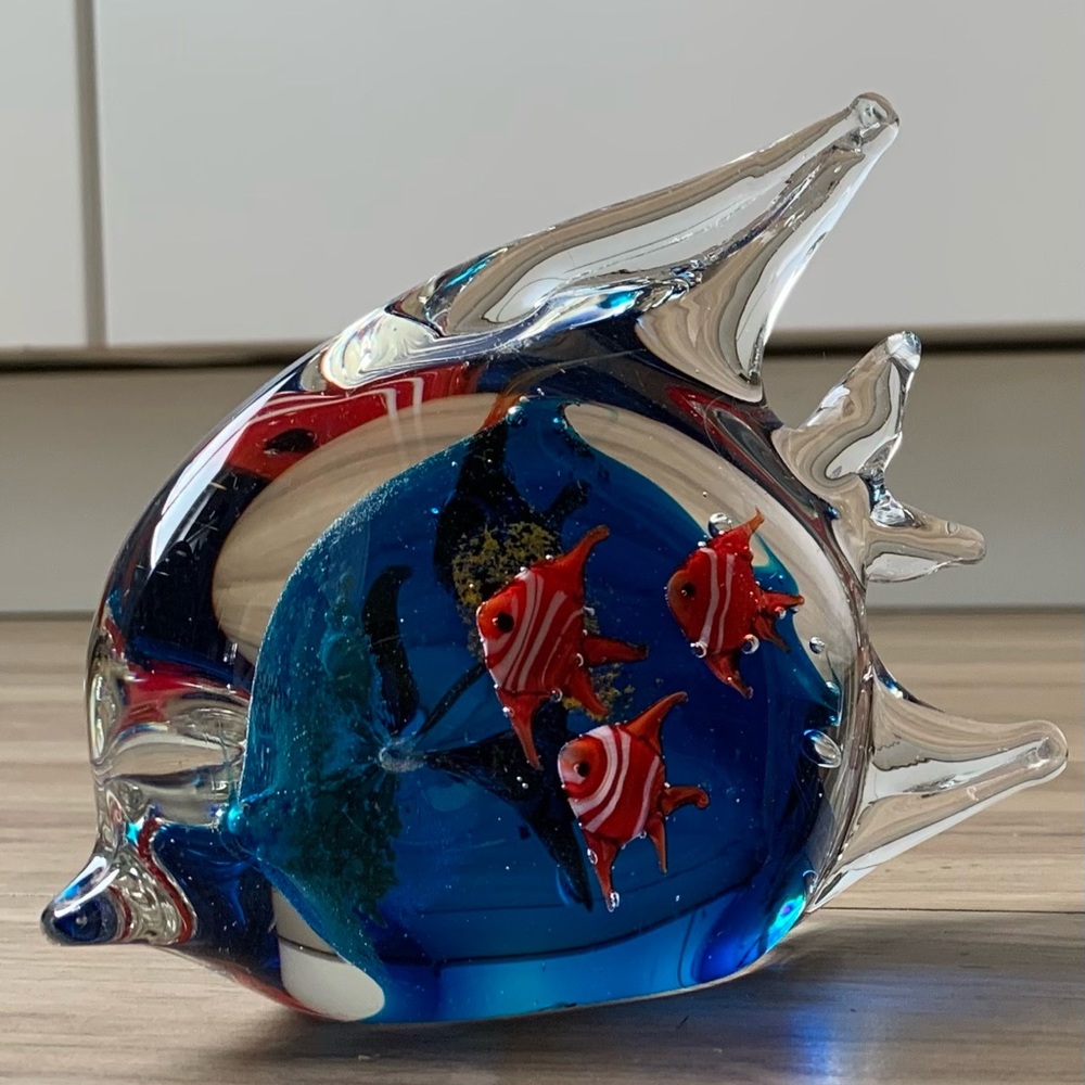 Vintage glass art angelfish